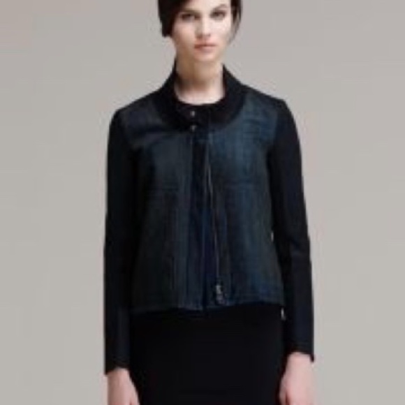 HELMUT LANG Combo Denim Moto Stretchy Jacket NWT - Picture 1 of 12